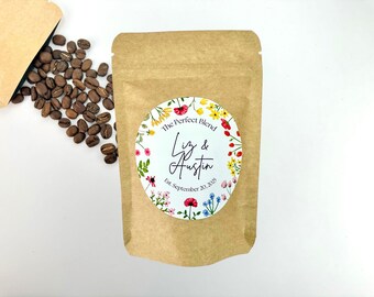 Coffee Favor Bags with Coffee Included – Personalizable Coffee Favors – Wedding Favors – Shower Favors – Birthday Favors – Thank You Gift
