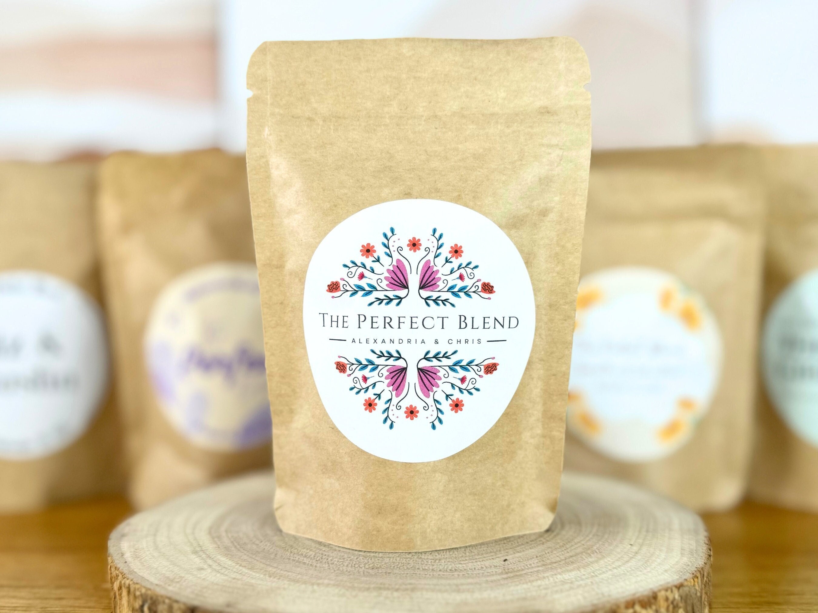 Coffee Wedding Favors - The Perfect Blend, Personalized Coffee Bags for Bridal Showers, Baby Showers, Anniversaries, Coffee Included*