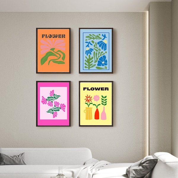 wall poster, canvas poster, digital poster, vintage poster, flower poster, colorful posters, pink poster, youth room decoration, teens room