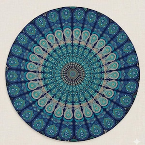 Indische Mandala Kreis Runde Tischdecke Boho Hippie Decke Boho Yoga Matte Überwurf Tischdecke Strand Picknick Pattern-02