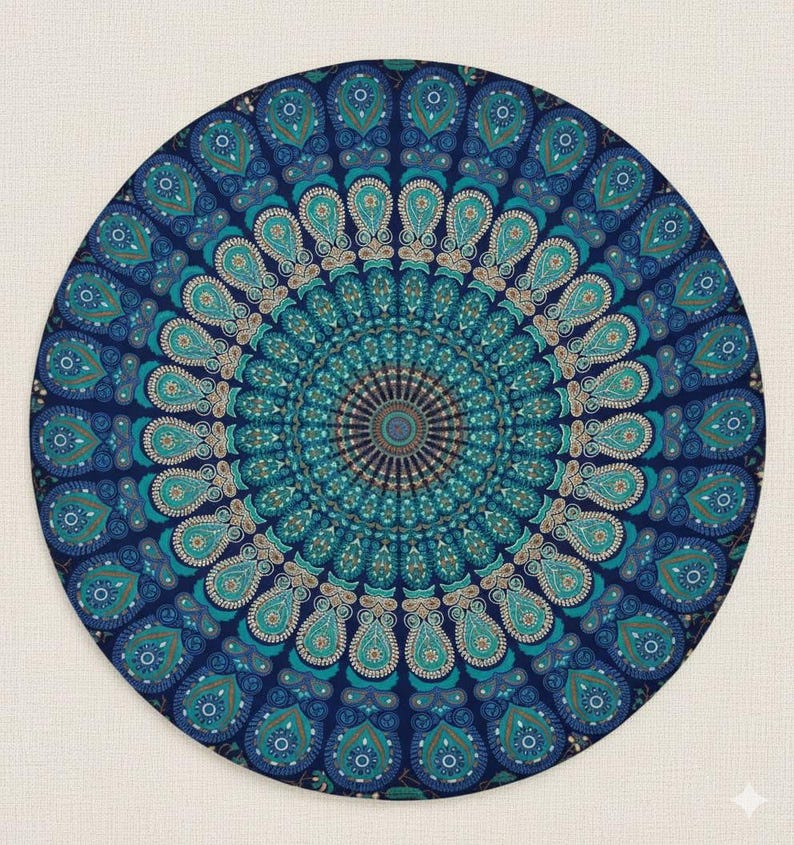 Indische Mandala Kreis Runde Tischdecke Boho Hippie Decke Boho Yoga Matte Überwurf Tischdecke Strand Picknick Pattern-02