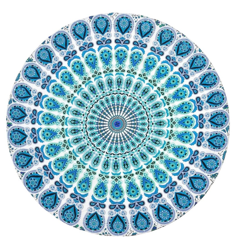 Indische Mandala Kreis Runde Tischdecke Boho Hippie Decke Boho Yoga Matte Überwurf Tischdecke Strand Picknick Pattern-03