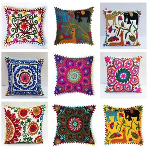 Embroidered Decorative Pillow Cover bohemian Hippie Pillow Cover Mexican Pillow Cover Outdoor Throw Pillow Cover Large Cushion Cover