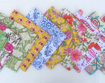 50 Pcs Handblock Napkins, 100% Cotton Napkins, Floral Printed Napkins, Earth Friendly Napkins, Boho Cotton Cloth, Kids Unpaper Napkins