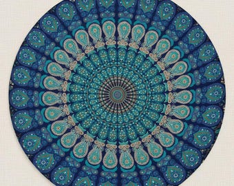 Mantel redondo Mandala: Decoración Boho de Algodón - Tapiz de Algodón para Decoración de Mesa, Tapiz Mandala para Pared