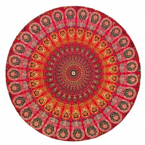 Tovaglia rotonda Bohemia Indian Mandala Tovaglia Tessuto Pavone Padre Tovaglia Stile Mediterraneo Cucina Tovaglia Rotonda Boho