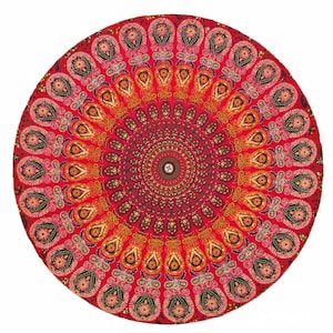 Indische Mandala Kreis Runde Tischdecke Boho Hippie Decke Boho Yoga Matte Überwurf Tischdecke Strand Picknick Pattern-07