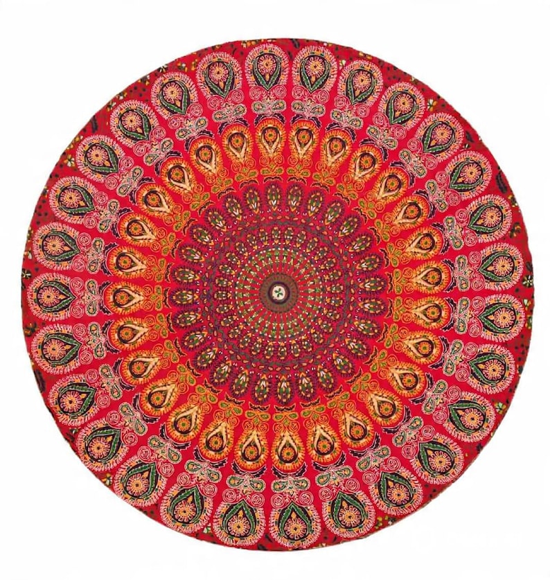 Indische Mandala Kreis Runde Tischdecke Boho Hippie Decke Boho Yoga Matte Überwurf Tischdecke Strand Picknick Pattern-07