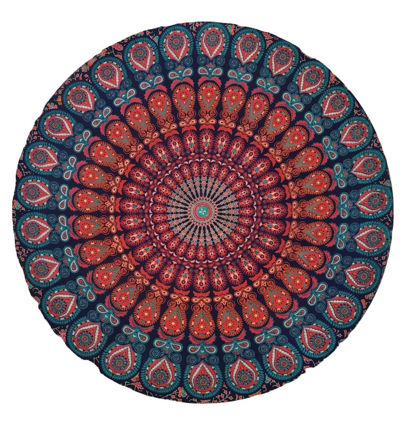 Indische Mandala Kreis Runde Tischdecke Boho Hippie Decke Boho Yoga Matte Überwurf Tischdecke Strand Picknick Pattern-01