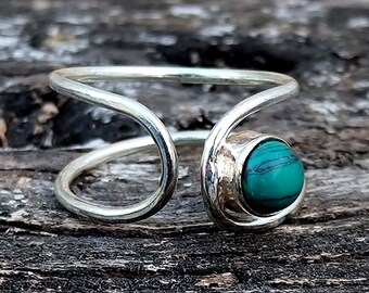 Turquoise Simple Ring, adjustable ring, Sterling Silver Ring for Women, Midi Ring, Thumb Ring, Boho Wrap Ring, Gemstone Stone Ring