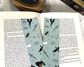 Marcapáginas de dragón, Marcapáginas de espada de poción de dragón con arte de garabatos, Marcapáginas de arte de garabatos