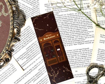 Marcapáginas de librería | Marcapáginas marrón acogedor | Estética para amantes de los libros | Diseño de librería | Marcapáginas de estilo Dark Academia | Regalo para lectores