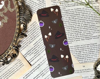 Marcapáginas de bruja | Marcapáginas mágico y caprichoso | Marcapáginas estilo cottagecore | Diseño de poción de setas | Estética acogedora para lectores | Regalo para amantes de los libros