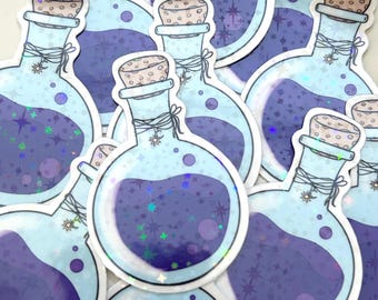 Pegatina de purpurina de poción | Vibras de bruja