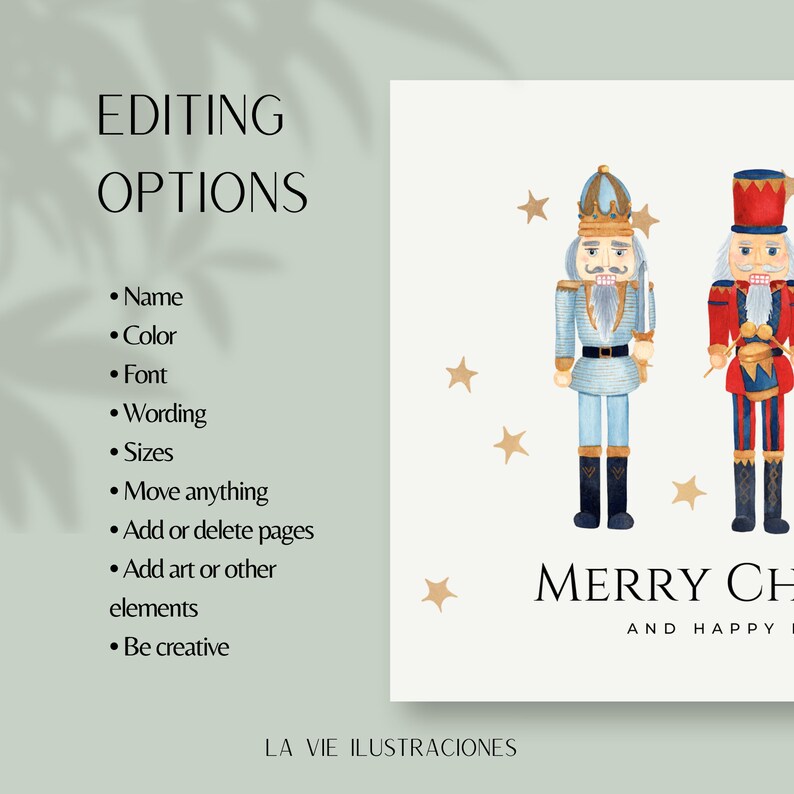 Minimalist Christmas Card Template Canva Simple Holiday Card Etsy Canada