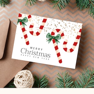 Minimalistische Weihnachtskarte Vorlage Canva, einfache Weihnachtskarte zum Ausdrucken, Aquarell Weihnachtskarte digitaler Download, frohe Weihnachtskarte