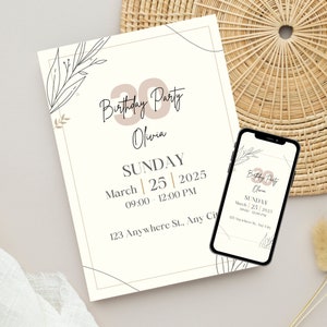 Let's Celebrate Party Invitation Online Editable Template, Surprise Birthday Party Invites, Anniversary Invites, Birthday Invite for Her