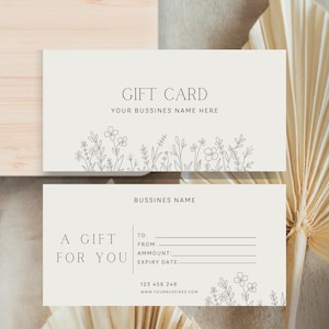 Modèle de certificat-cadeau modifiable, modèle de certificat-cadeau, certificat-cadeau moderne, carte-cadeau modifiable, téléchargement instantané, chèque-cadeau, 8 x 4