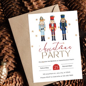 Invito alla festa di Natale, modello di invito alla festa di vacanza, invito all'albero di Natale modificabile, albero di Natale, festa di lavoro, CP09