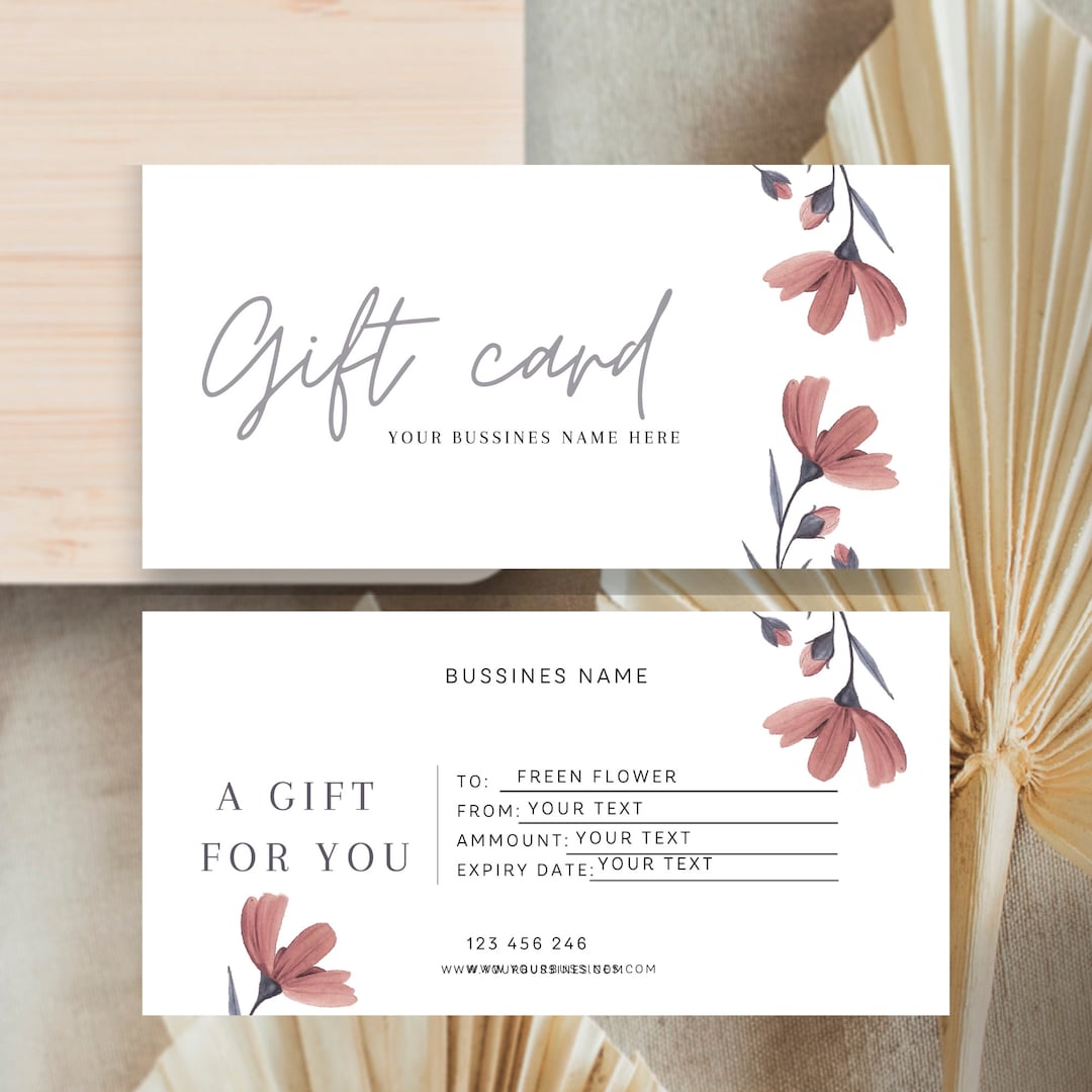 Editable Gift Certificate Template, Modern Gift Certificate, Editable ...