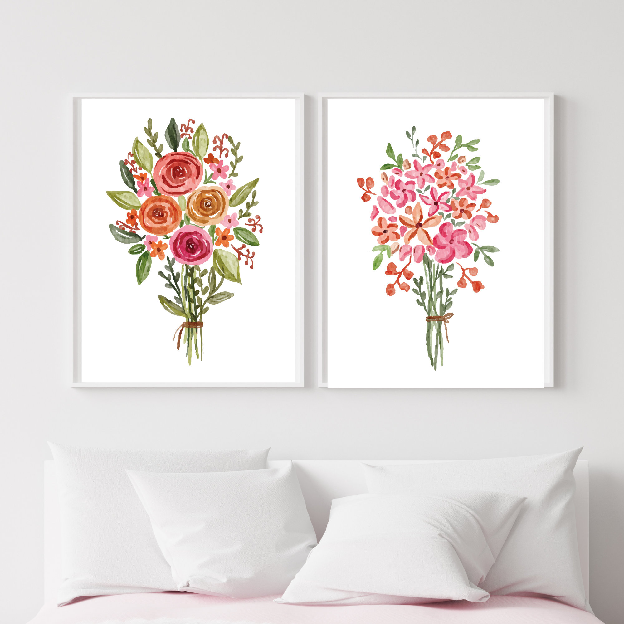 Set of 3 Wildflower Prints - Floral Instant Art - Printable Art - Line ...