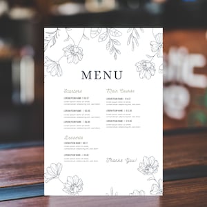 Paquete de plantillas de menú de restaurante moderno, plantilla de menú editable, lista de precios de plantilla de menú editable, menú minimalista, cartel de bienvenida del restaurante
