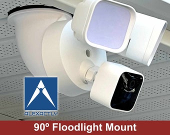 90-deg Soffit Mount for Ring Pro/Plus, Blink, Feit, & Wyze Floodlight Cameras. (Options for Flush or Surface Mounting)