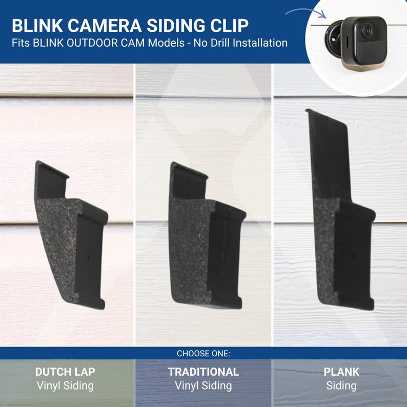 Blink Cam Siding Clip - Dutch Lap, Traditional, Plank - No Drill Mount