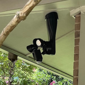 Slim Single 90 Floodlight Camera Mount with Soffit Drop Extension