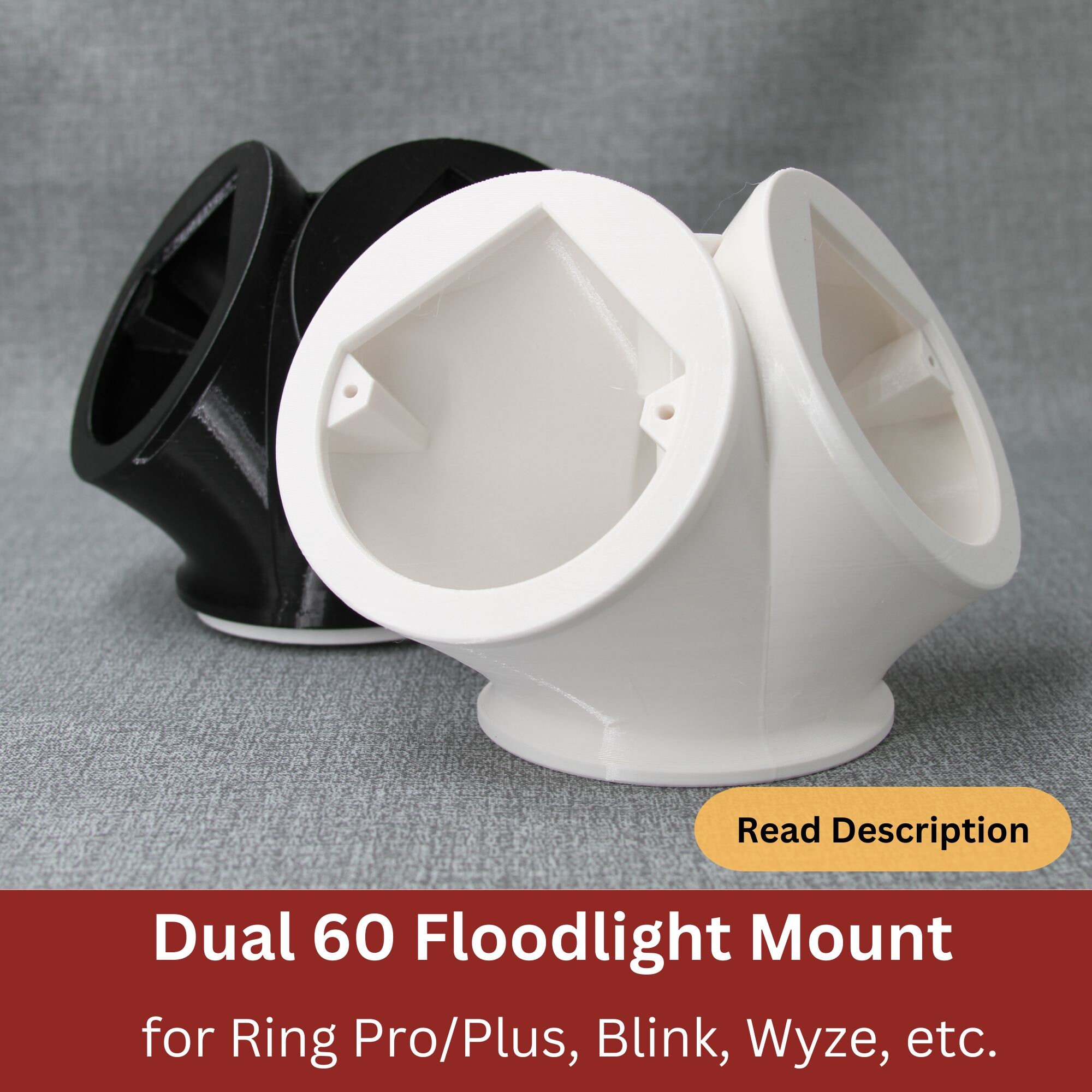 Dual 60 Soffit Mount for Security Floodlight Camera Eave Mount for