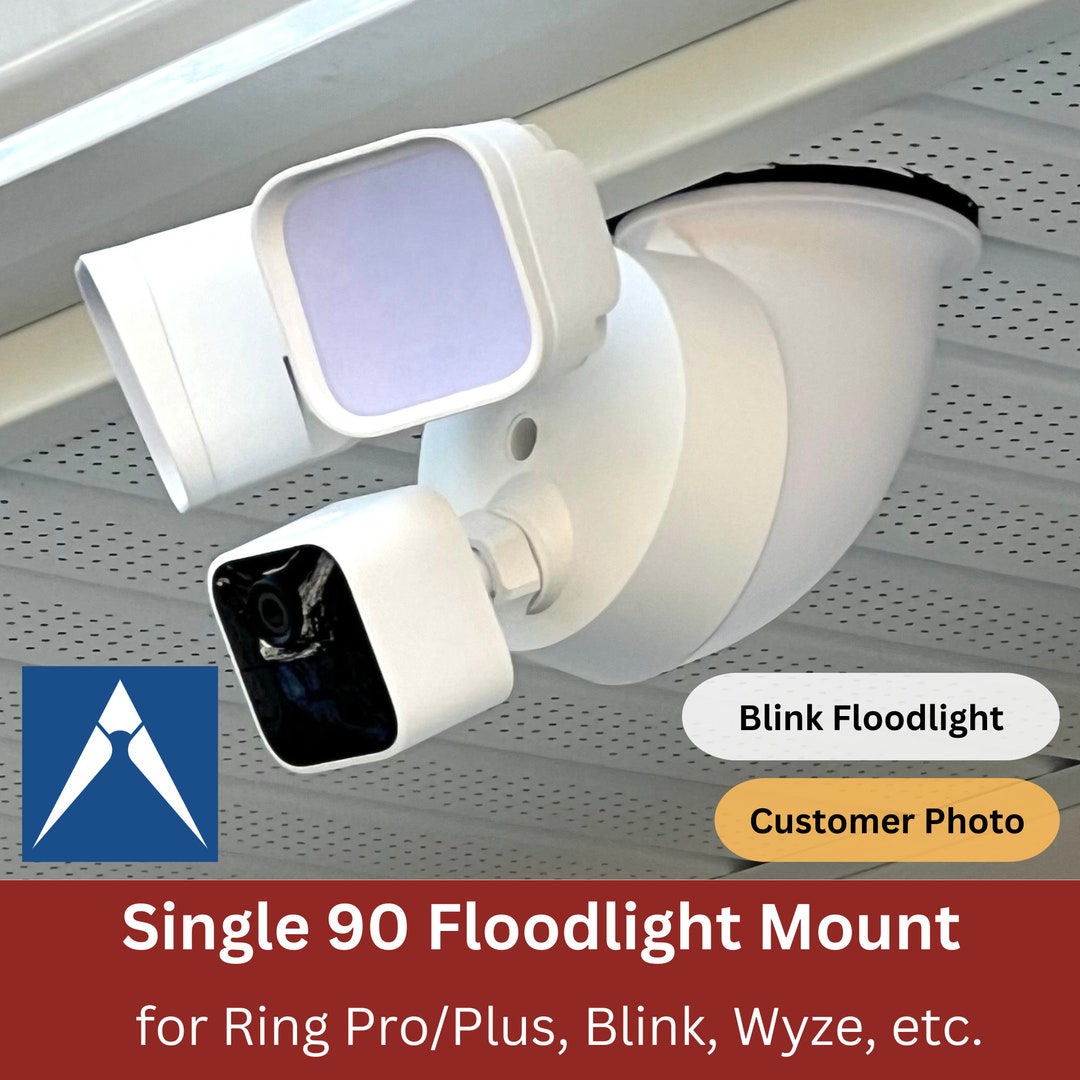 90deg Soffit Mount for Ring Pro/plus, Blink, Feit, & Wyze Floodlight