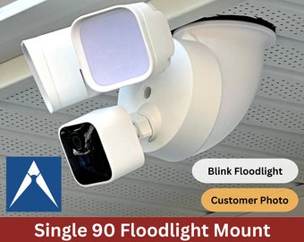 90-deg Soffit Mount for Ring Pro/Plus, Blink, Feit, & Wyze Floodlight Cameras. (Options for Flush or Surface Mounting)