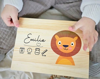 Memory box lion, memory box baby, memory box baby, gift for birth, personalized memory box, baby gifts