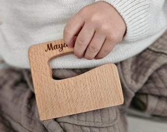 Personalized Montessori knife, children's wooden knife with name, children's cutlery, safe knife for children, children's cutlery safe wood