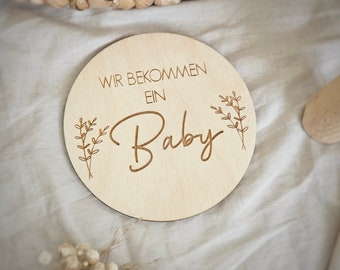 Wir bekommen ein Baby, personalisiertes Schild, Junge, Mädchen, Holzschild, Deko, Schwangerschaft Fotoshooting, Kinderzimmer Wanddeko, Foto