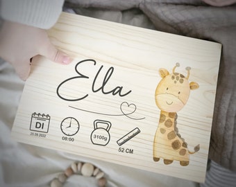 Personalized baby memory box, personalized baby gifts, baby memory box, baby giraffe memory box, birth gift