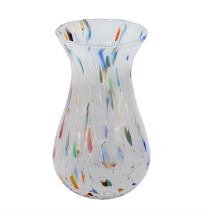 San Diego, Murano Glasses Vase Color White, Model Simone Small, Handmade, Murano Glass Made in Italy image 1