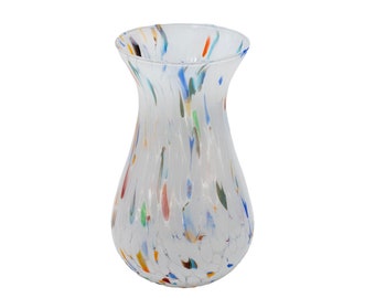 San Diego, Murano Glasses Vase Color "White", Model Simone Small, Handmade, Murano Glass Made in Italy