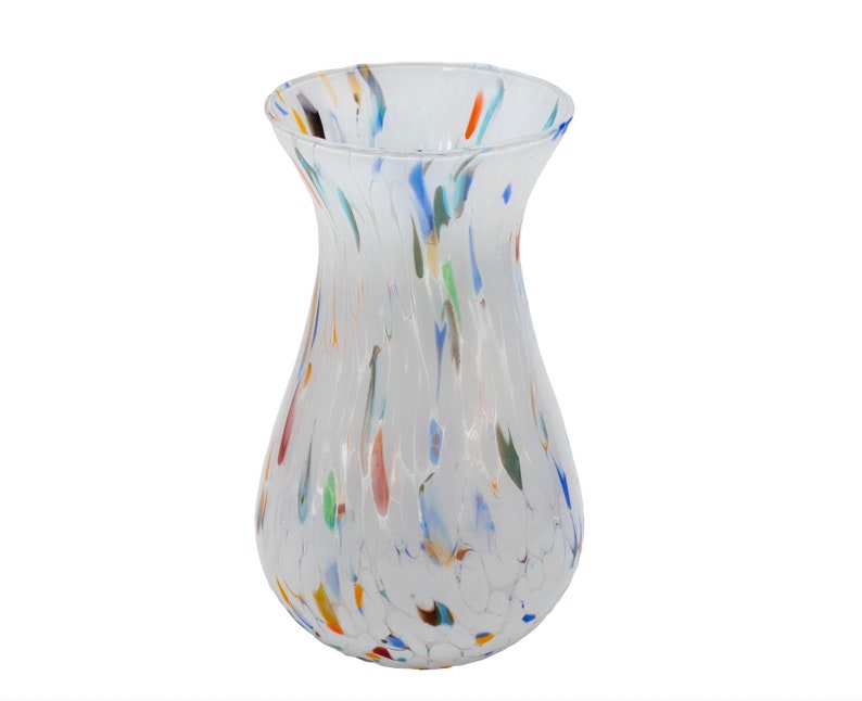 San Diego, Murano Glasses Vase Color White, Model Simone Small, Handmade, Murano Glass Made in Italy image 1