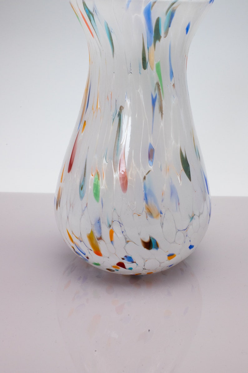 San Diego, Murano Glasses Vase Color White, Model Simone Small, Handmade, Murano Glass Made in Italy image 7