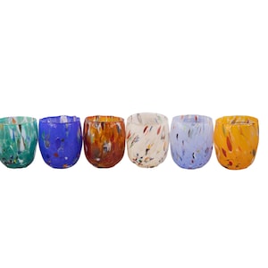 Bogotà, set of 6 Murano shot glasses color &quot;Multicolor&quot; handmade, Made in Italy