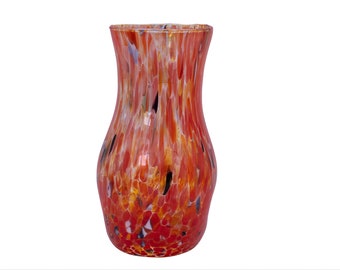 Dallas, Murano Glasses Vase Color "Red", Model Goto, Handmade, Murano Glass Made in Italy