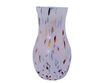 San Jose, Murano Glasses Vase Color "White", Model Goto, Handmade, Murano Glass Made in Italy