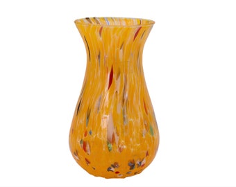 Boston, Murano Glasses Vase Color "Mustard", Model Simone Small, Handmade, Murano Glass Made in Italy