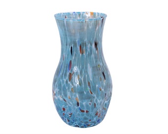 Austin, Murano Glasses Vase Color "Light Blue", Model Goto, Handmade, Murano Glass Made in Italy