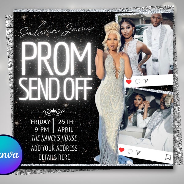 Prom Flyer, Prom Send Off Flyer, DIY Prom Flyer, Prom Canva Template, Prom Send Off, PromSend Off Event, Editable,DIY Canva,Instant Download