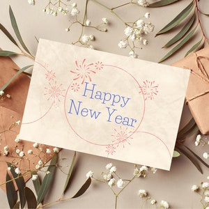 Gelukkig nieuwjaar afdrukbare kaarten, 28 digitale bestanden, het beste cadeau om een sprankelend en succesvol jaar op te vrolijken! Een jaar om met plezier aan terug te denken!