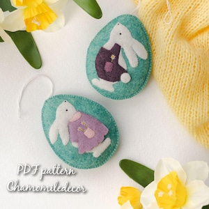 Osterei-Ornament-Muster: Filz-Osterei als PDF-Muster