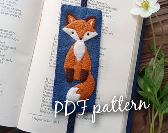 Felt Fox Bookmark Pattern PDF - DIY Sewing Template, Handmade Gift Idea.