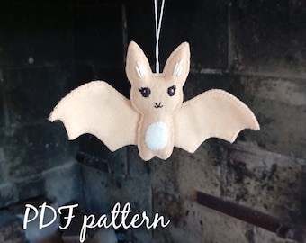 Filz Fledermaus-Ornament-Muster: Halloween Näh-Anleitung (PDF-Muster)